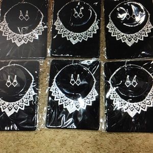 Simulated Diamond Choker Earring Sets New